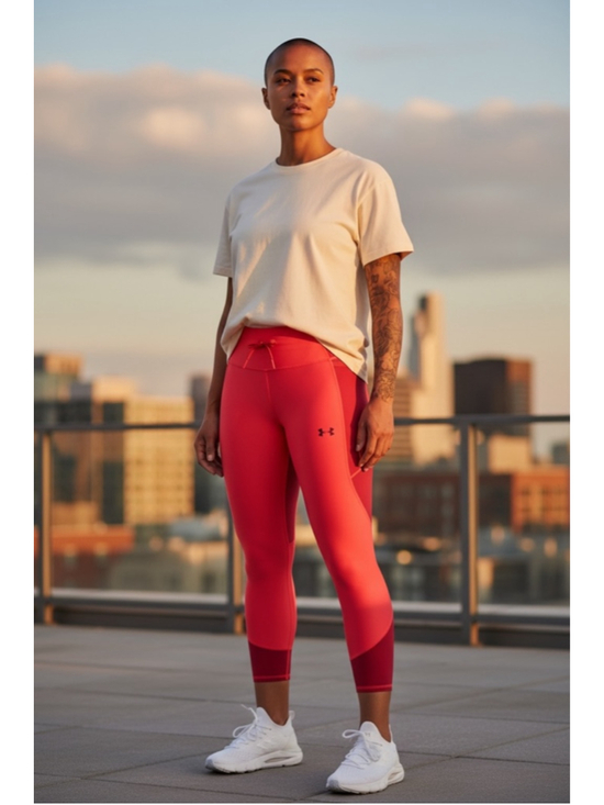 Under Armour Pants - Womems Under Armour 7/8 heat gear tights red size XS